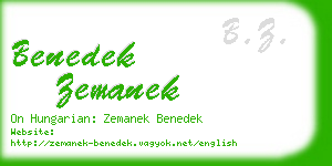 benedek zemanek business card